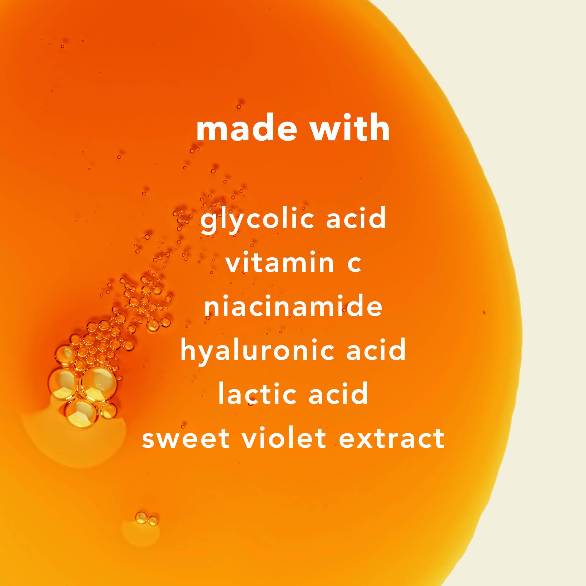 Boofootel Sooperboost Body Serum is formulated with glycolic acid, vitamin c, niacinamide, hyaluronic acid, lactic acid