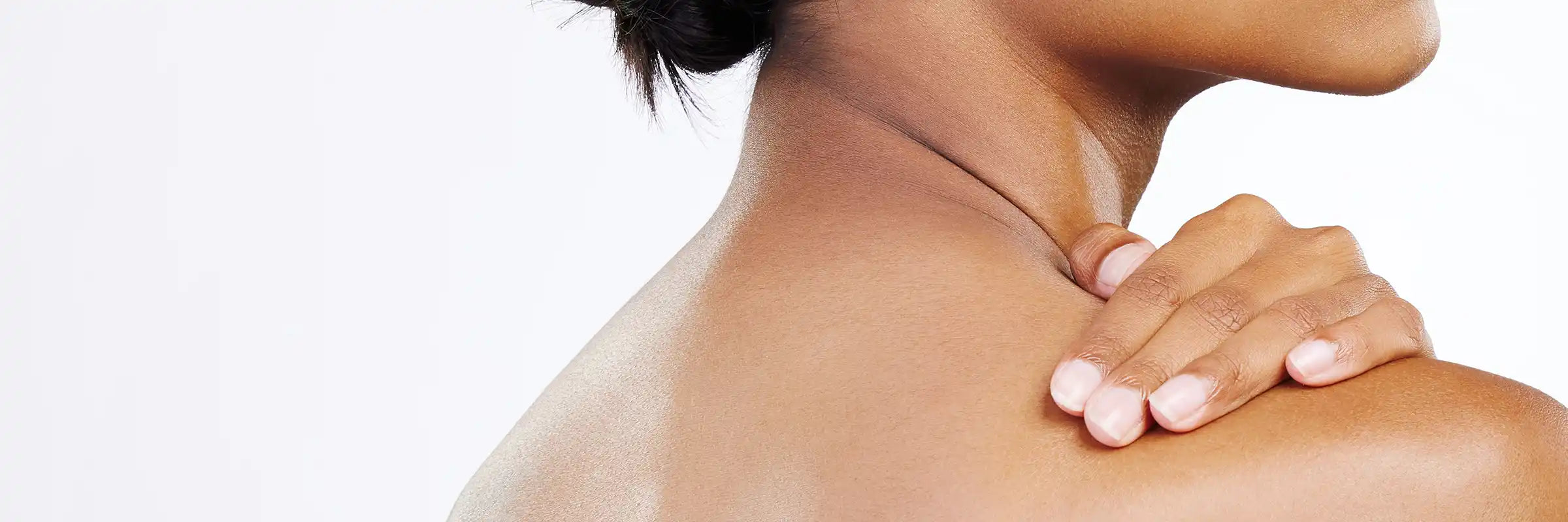 Dark patchy neck showing visible pigmentation and uneven skin tone