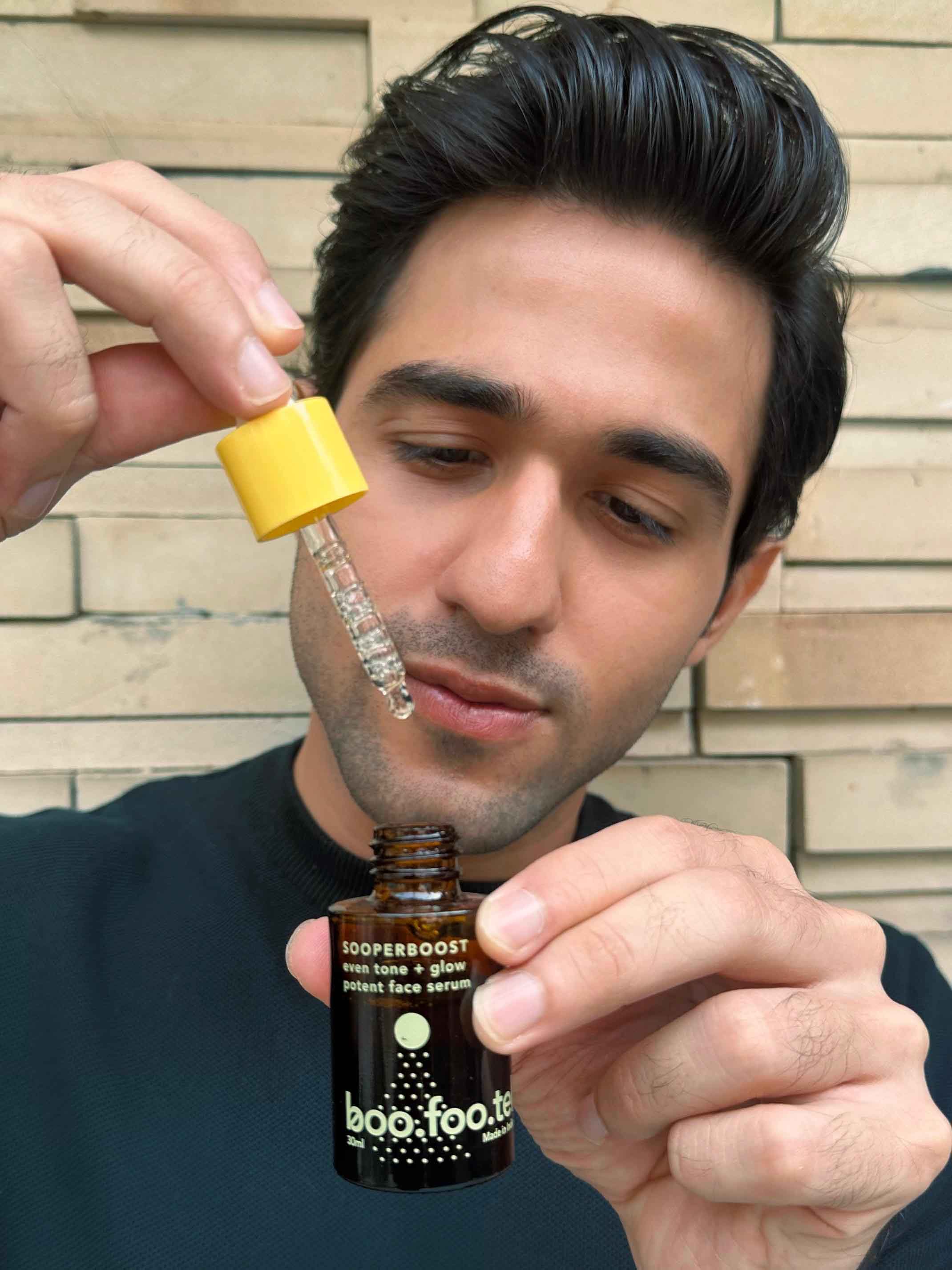 Sooperboost multitasking face serum is perfect for Indian men as they don't need to do more steps. no layering. Just this serum is enough