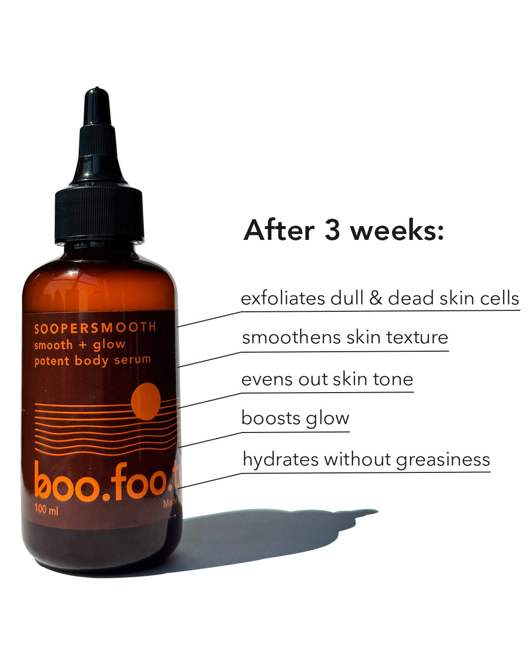 Boofootel Body Serum exfoliates, smoothens texture, evens skin tone, boosts glow and hydrates