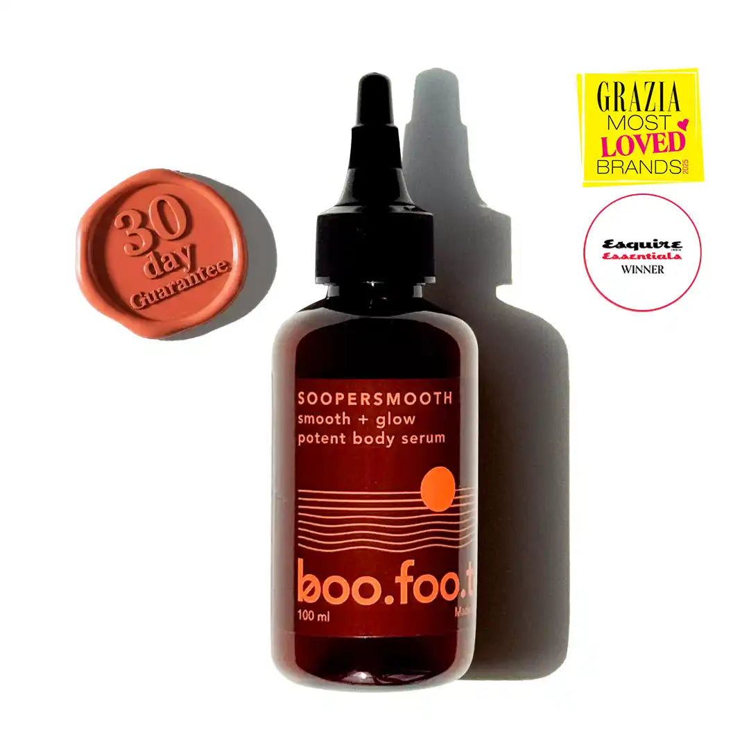 Boofootel Soopersmooth Body Serum for hyperpigmentation, bumpy skin and uneven skin tone on Indian skin