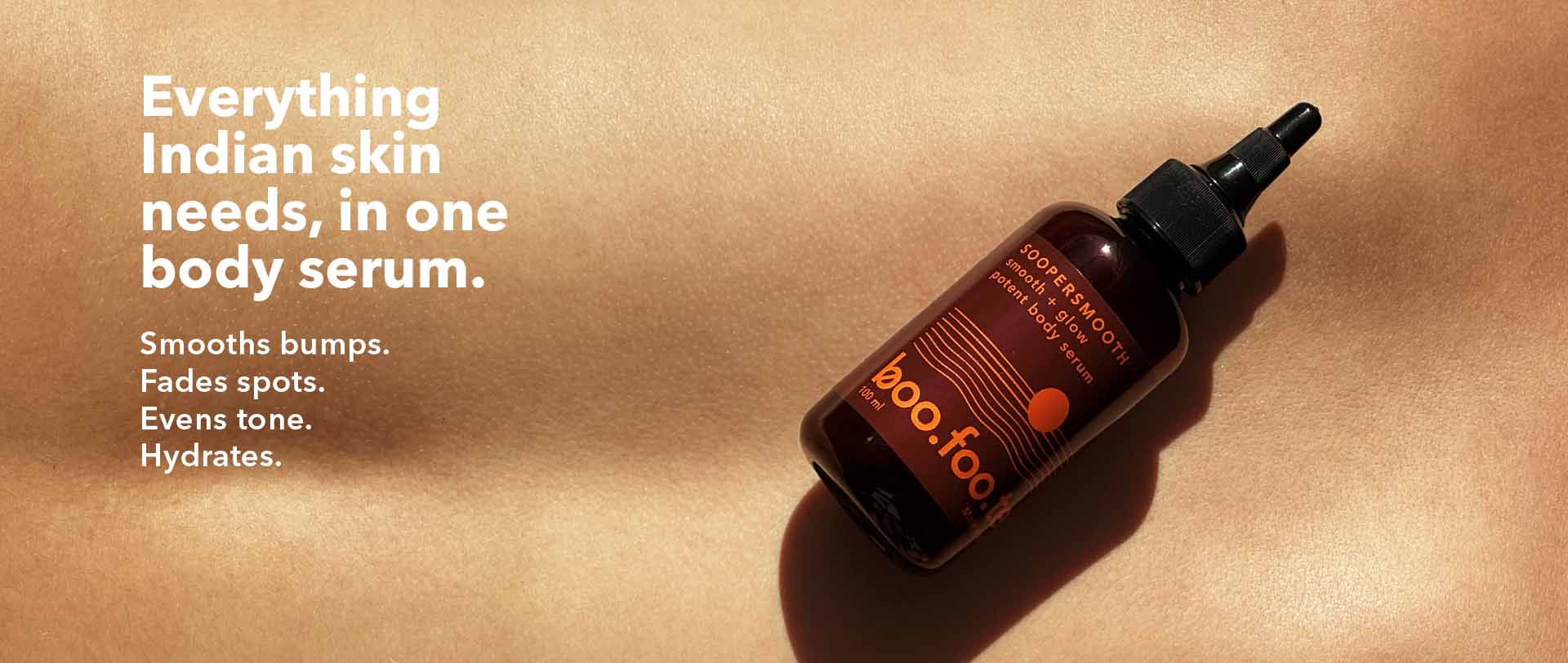 Boofootel Soopersmooth Body Serum smooths bumps, fades spots, evens tone, hydrates